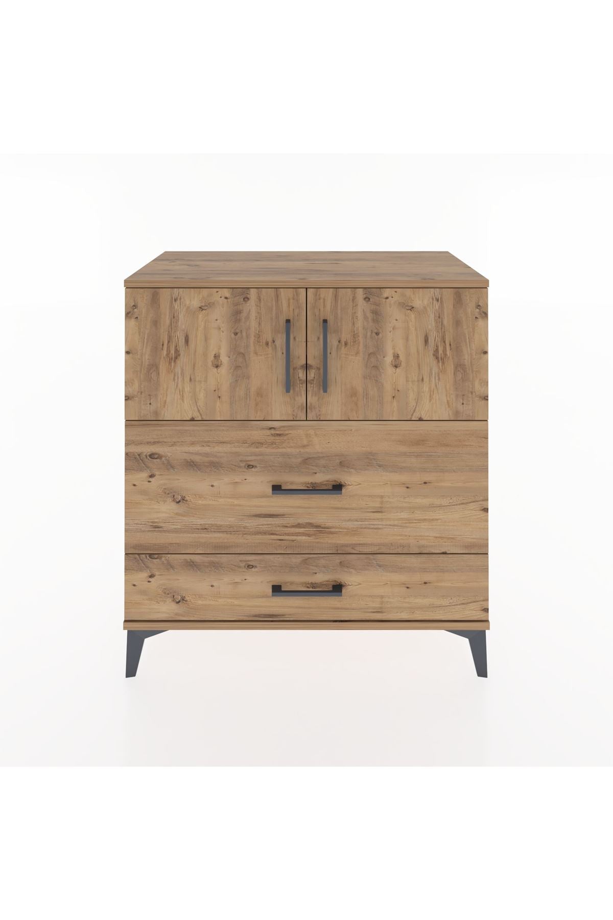 Hyperion Şifonyer 2 Raflı 2 Çekmeceli 2 Kapaklı 88x44x96 Çam-Çam