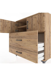 Hyperion Şifonyer 2 Raflı 2 Çekmeceli 2 Kapaklı 88x44x96 Çam-Çam