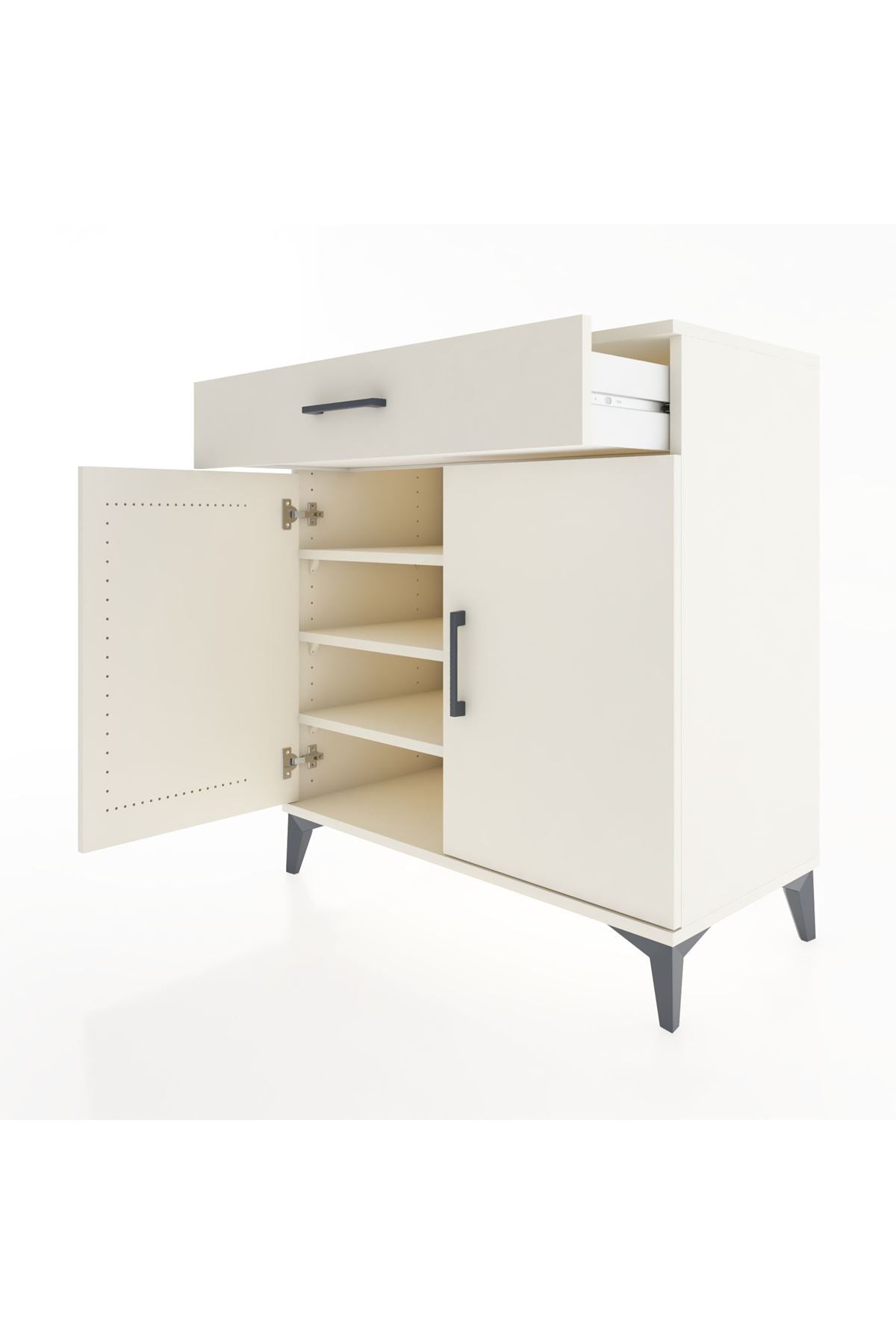 Hyperion Şifonyer 3 Raflı Tek Çekmeceli 2 Kapaklı 88x44x96 Aytaşı-Aytaşı