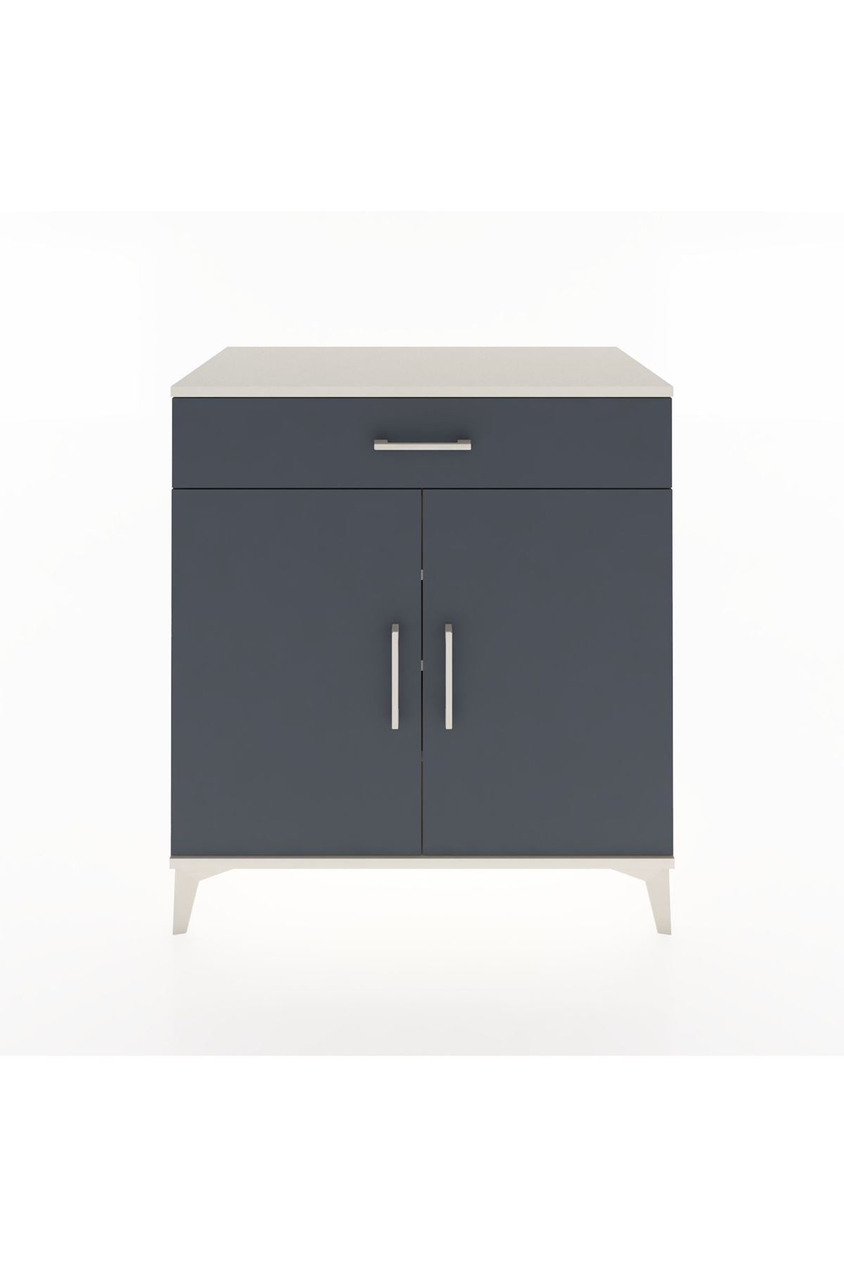 Hyperion Şifonyer 3 Raflı Tek Çekmeceli 2 Kapaklı 88x44x96 Aytaşı-Antrasit