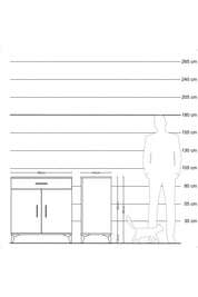 Hyperion Şifonyer 3 Raflı Tek Çekmeceli 2 Kapaklı 88x44x96 Aytaşı-Antrasit