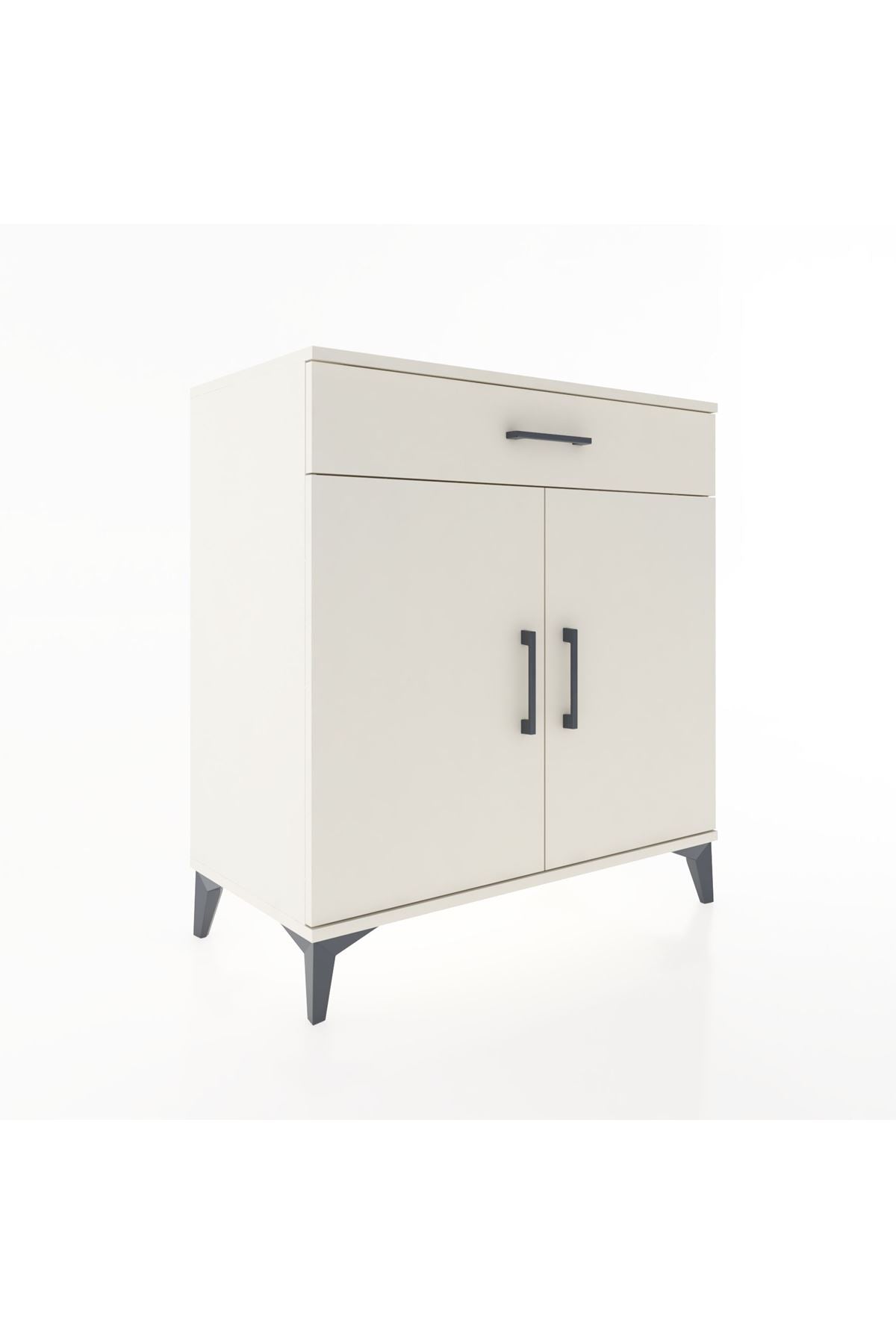 Hyperion Şifonyer 3 Raflı Tek Çekmeceli 2 Kapaklı 88x44x96 Aytaşı-Aytaşı