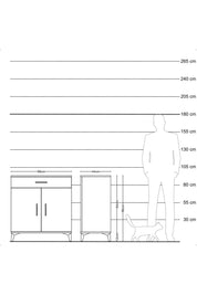 Hyperion Şifonyer 3 Raflı Tek Çekmeceli 2 Kapaklı 88x44x96 Antrasit-Aytaşı