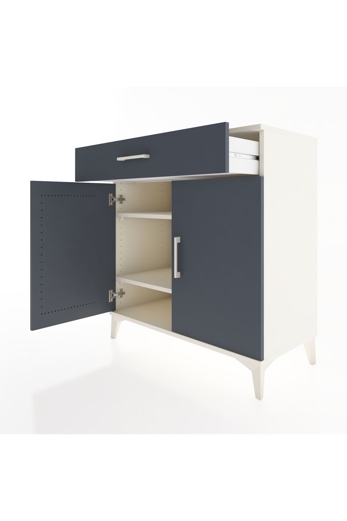 Hyperion Şifonyer 2 Raflı Tek Çekmeceli 2 Kapaklı 88x44x96 Aytaşı-Antrasit