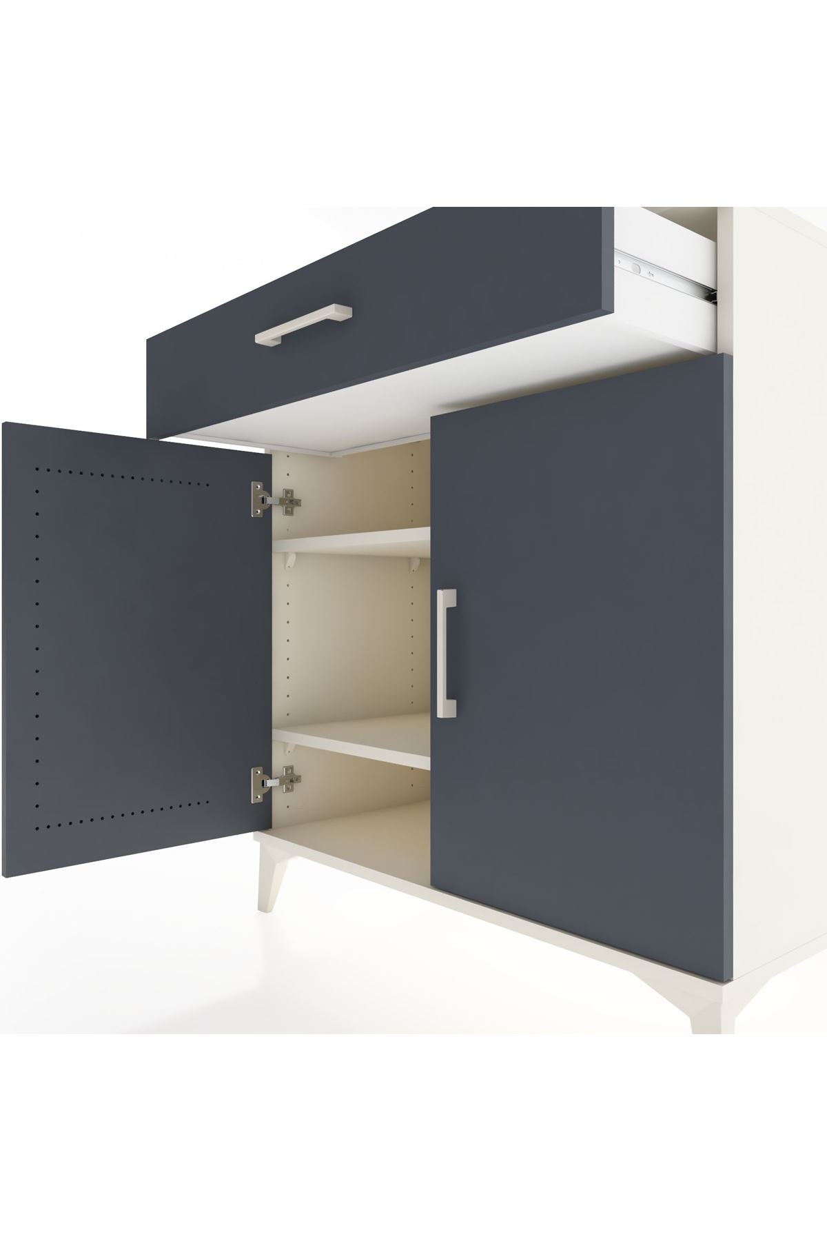 Hyperion Şifonyer 2 Raflı Tek Çekmeceli 2 Kapaklı 88x44x96 Aytaşı-Antrasit