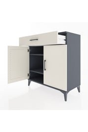 Hyperion Şifonyer 2 Raflı Tek Çekmeceli 2 Kapaklı 88x44x96 Antrasit-Aytaşı