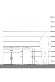 Hyperion Şifonyer 2 Raflı Tek Çekmeceli 2 Kapaklı 88x44x96 Antrasit-Aytaşı