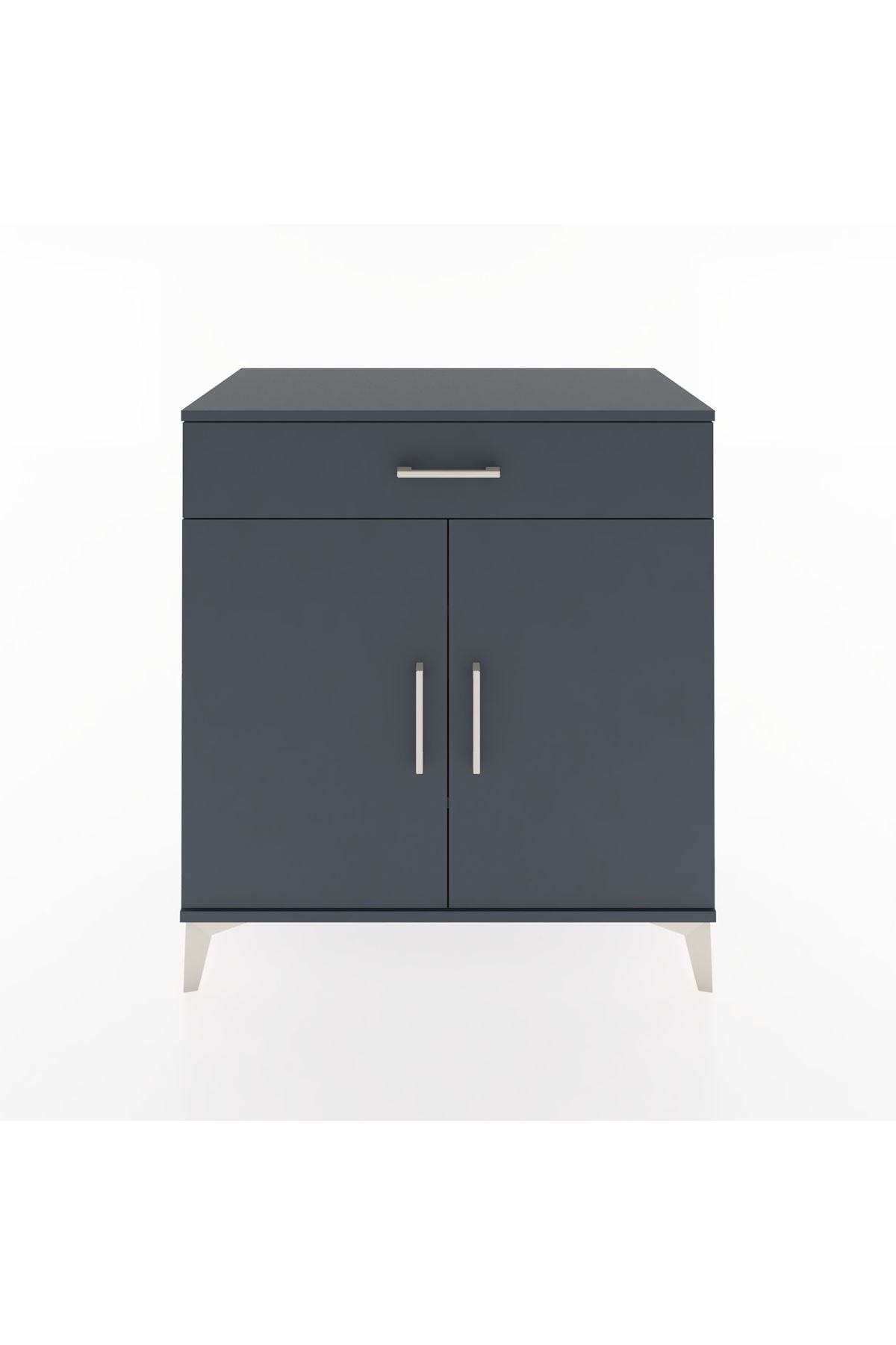 Hyperion Şifonyer 2 Raflı Tek Çekmeceli 2 Kapaklı 88x44x96 Antrasit-Antrasit