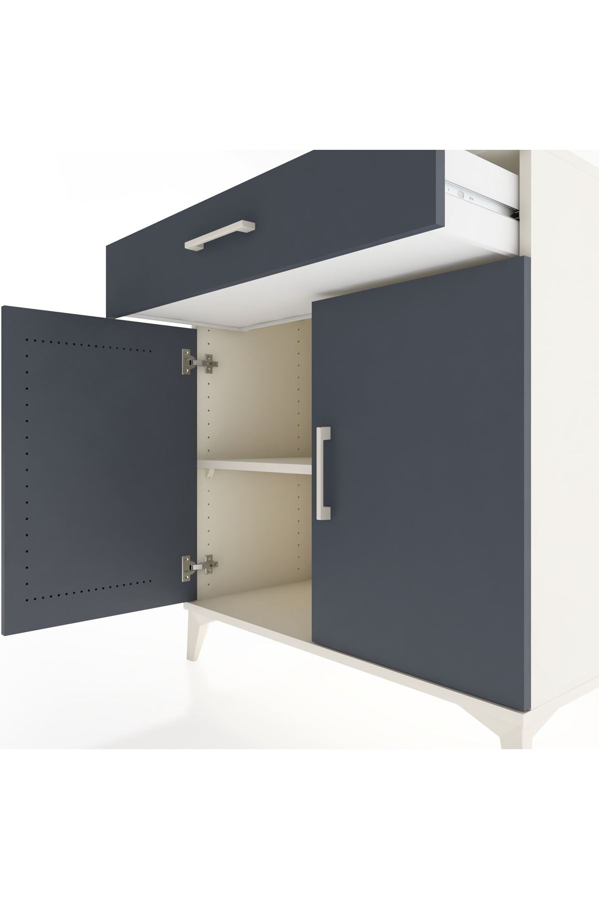 Hyperion Şifonyer Tek Raflı Tek Çekmeceli 2 Kapaklı 88x44x96 Aytaşı-Antrasit