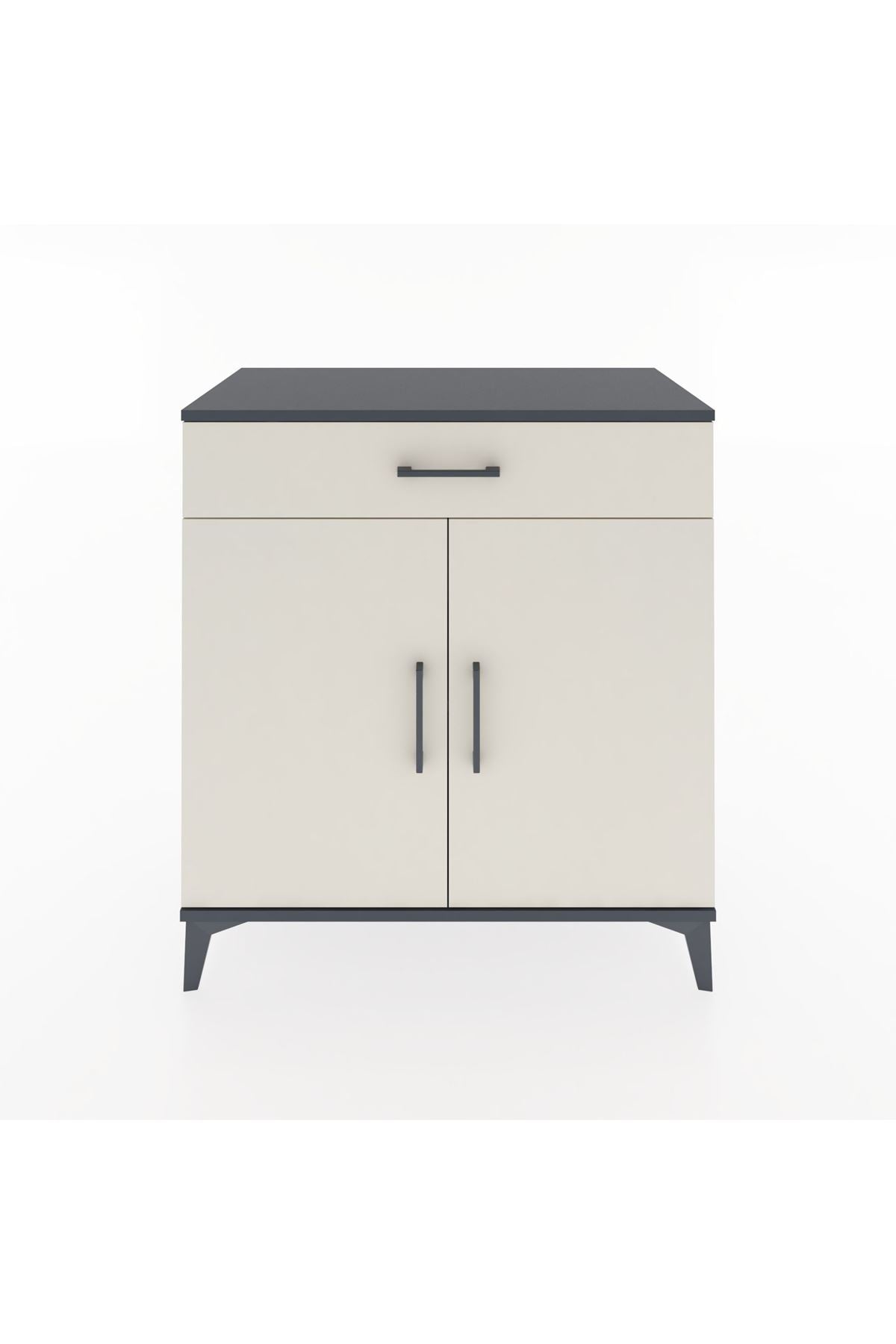 Hyperion Şifonyer Tek Raflı Tek Çekmeceli 2 Kapaklı 88x44x96 Antrasit-Aytaşı