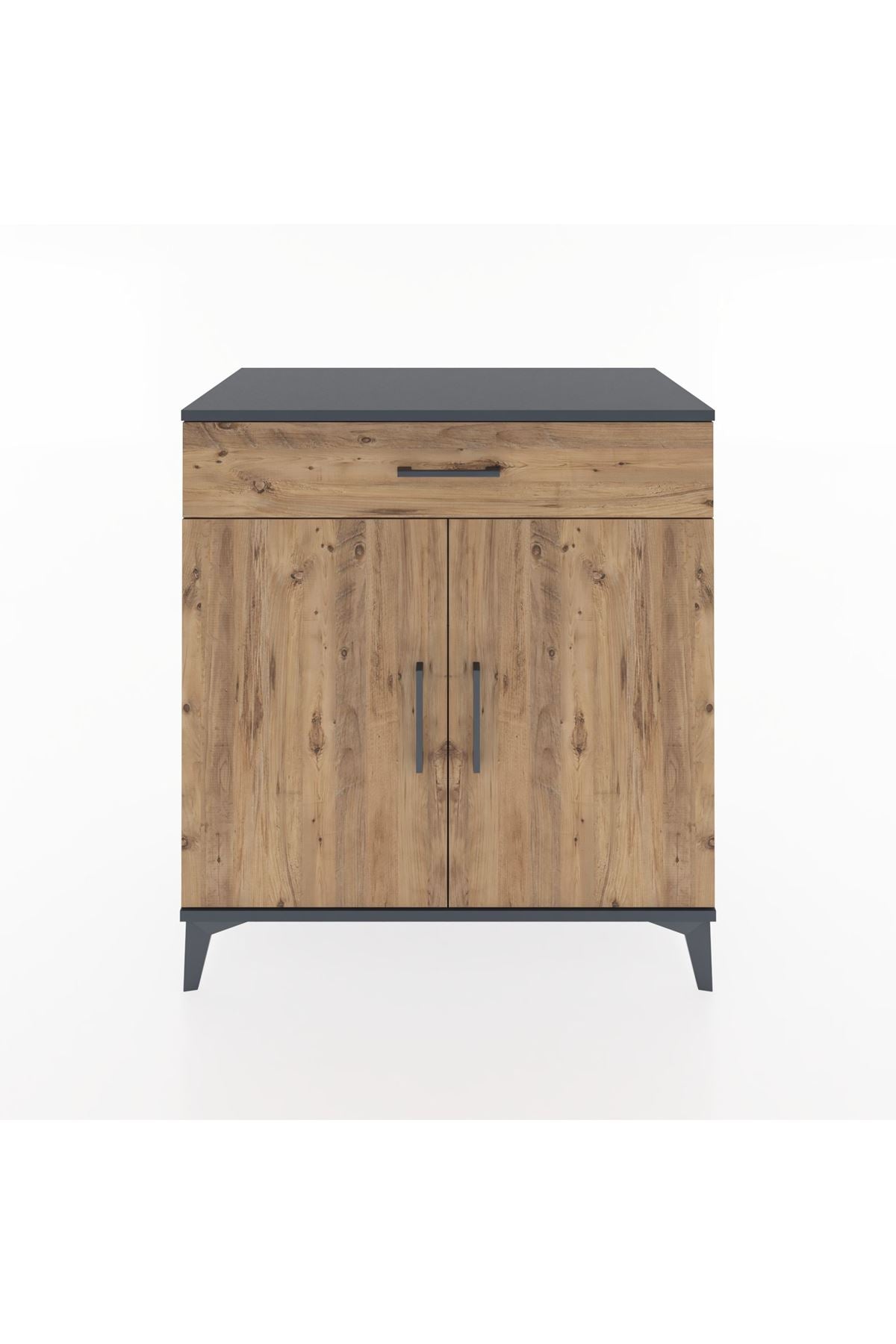 Hyperion Şifonyer Tek Çekmeceli 2 Kapaklı 88x44x96 Antrasit-Çam