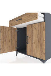 Hyperion Şifonyer Tek Çekmeceli 2 Kapaklı 88x44x96 Antrasit-Çam