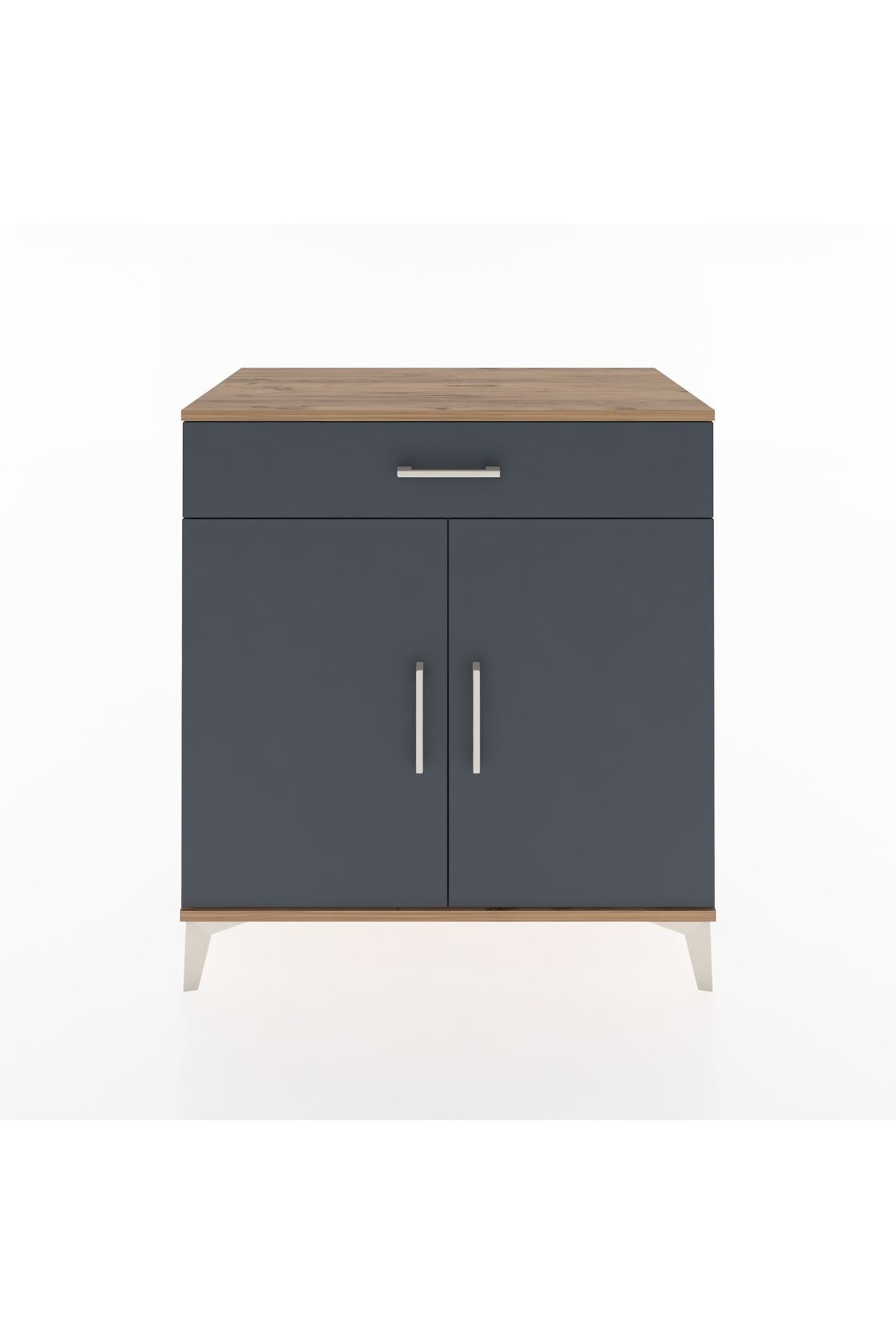 Hyperion Şifonyer Tek Çekmeceli 2 Kapaklı 88x44x96 Çam-Antrasit