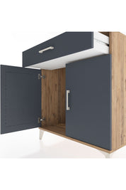 Hyperion Şifonyer Tek Çekmeceli 2 Kapaklı 88x44x96 Çam-Antrasit