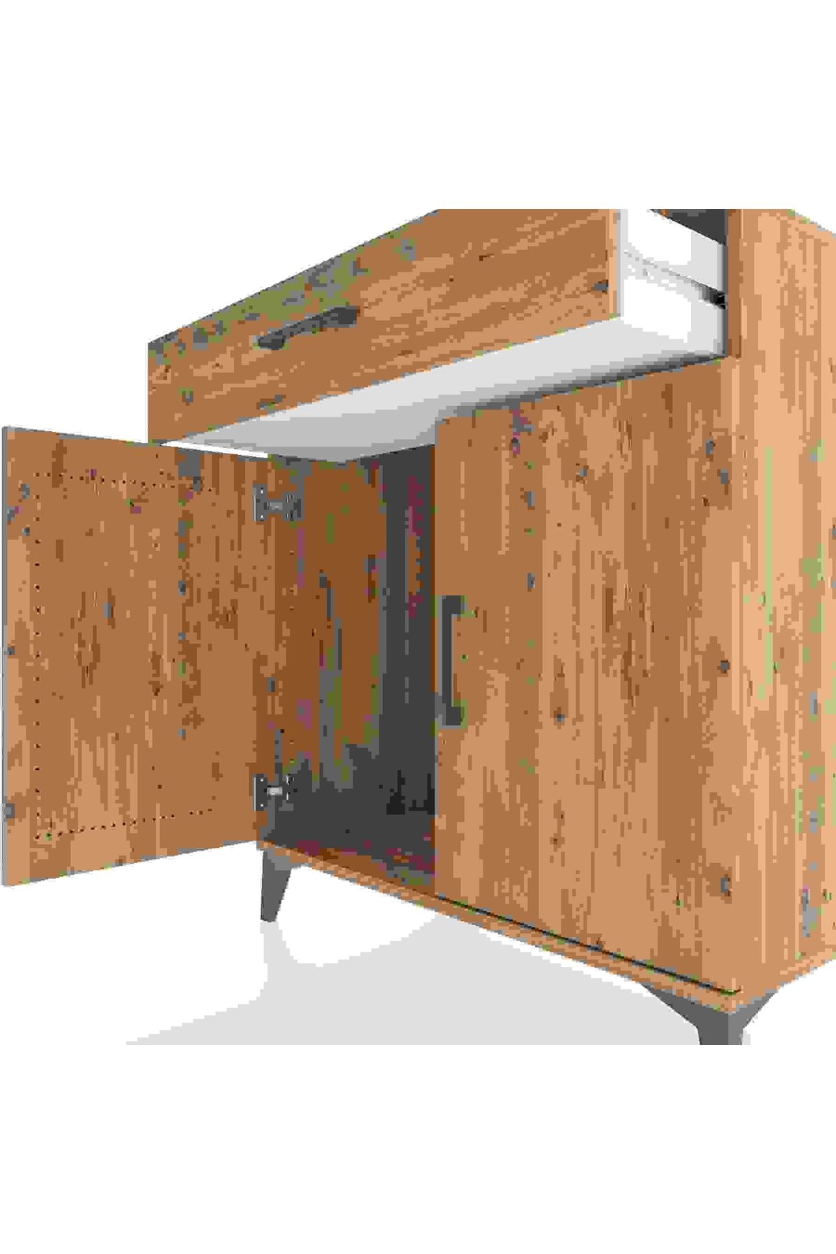 Hyperion Şifonyer Tek Çekmeceli 2 Kapaklı 88x44x96 Çam-Çam