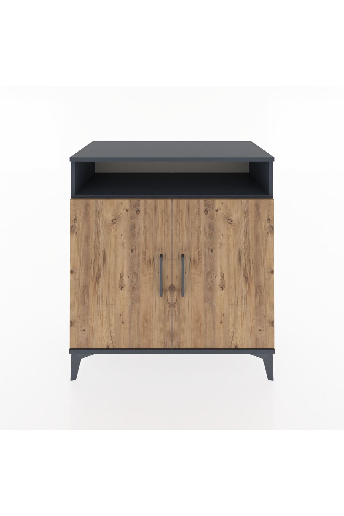 Hyperion Şifonyer 4 Raflı 2 Kapaklı 88x44x96 Antrasit-Çam