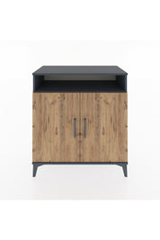 Hyperion Şifonyer 4 Raflı 2 Kapaklı 88x44x96 Antrasit-Çam