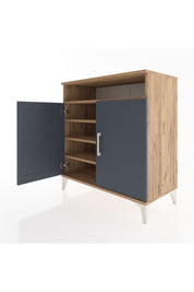 Hyperion Şifonyer 4 Raflı 2 Kapaklı 88x44x96 Çam-Antrasit