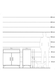 Hyperion Şifonyer 4 Raflı 2 Kapaklı 88x44x96 Çam-Antrasit