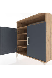 Hyperion Şifonyer 4 Raflı 2 Kapaklı 88x44x96 Çam-Antrasit