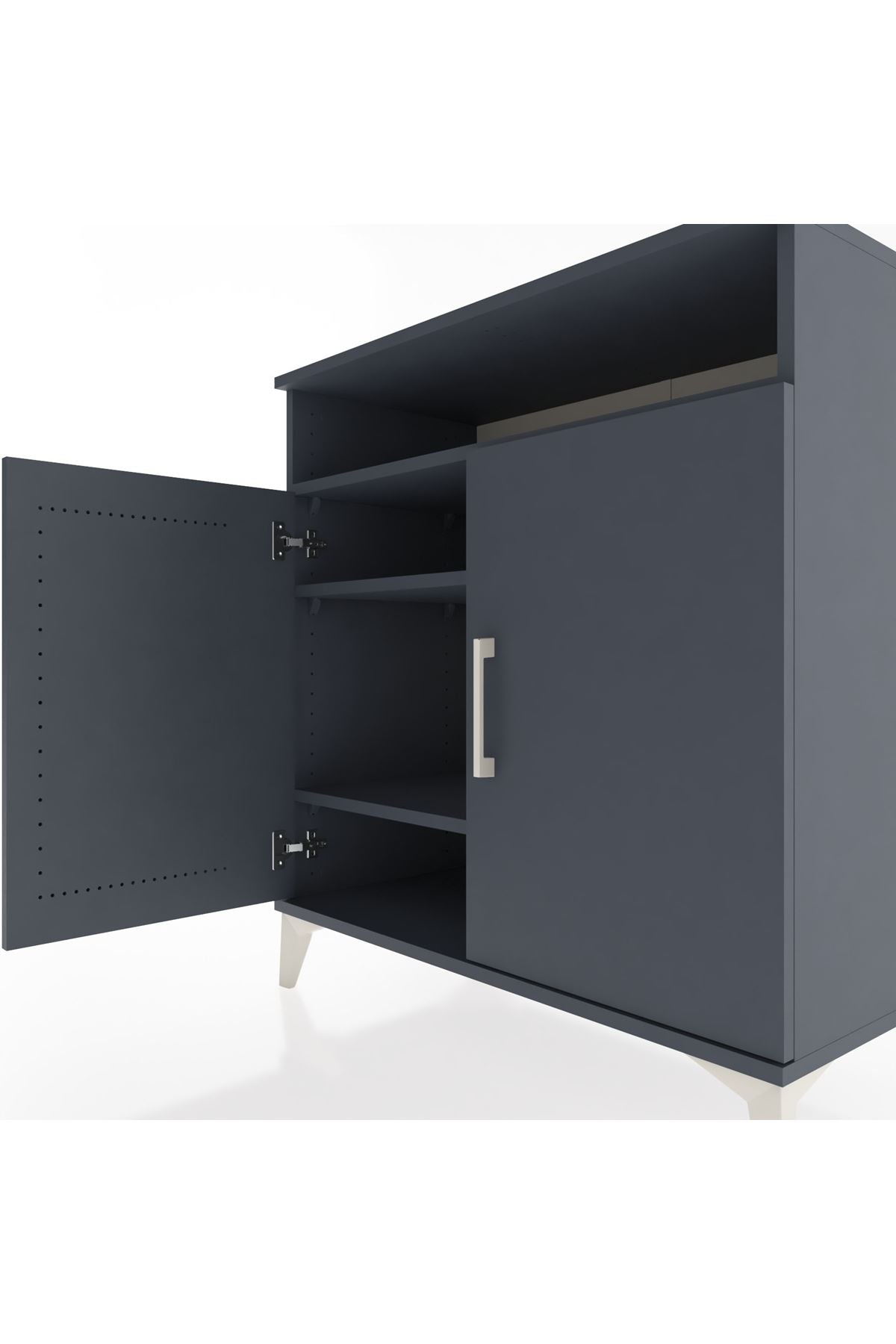 Hyperion Şifonyer 3 Raflı 2 Kapaklı 88x44x96 Antrasit-Antrasit