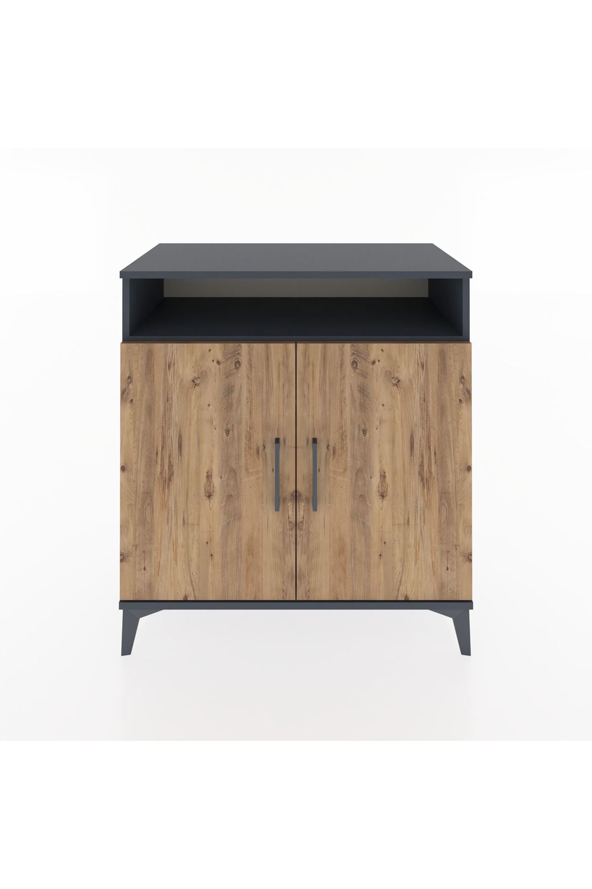 Hyperion Şifonyer 3 Raflı 2 Kapaklı 88x44x96 Antrasit-Çam