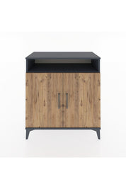 Hyperion Şifonyer 3 Raflı 2 Kapaklı 88x44x96 Antrasit-Çam