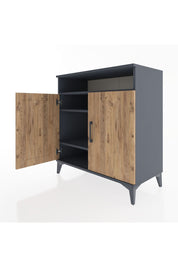 Hyperion Şifonyer 3 Raflı 2 Kapaklı 88x44x96 Antrasit-Çam