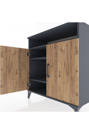 Hyperion Şifonyer 3 Raflı 2 Kapaklı 88x44x96 Antrasit-Çam