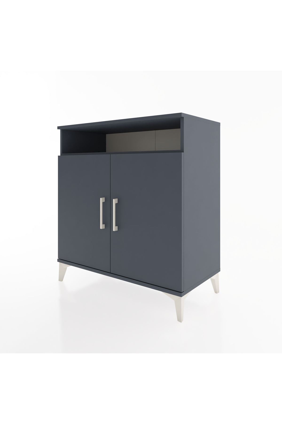 Hyperion Şifonyer 2 Raflı 2 Kapaklı 88x44x96 Antrasit-Antrasit