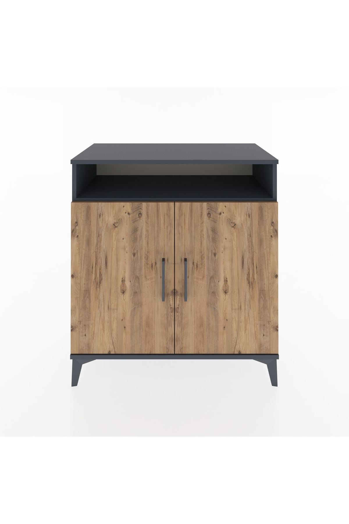 Hyperion Şifonyer 2 Raflı 2 Kapaklı 88x44x96 Antrasit-Çam