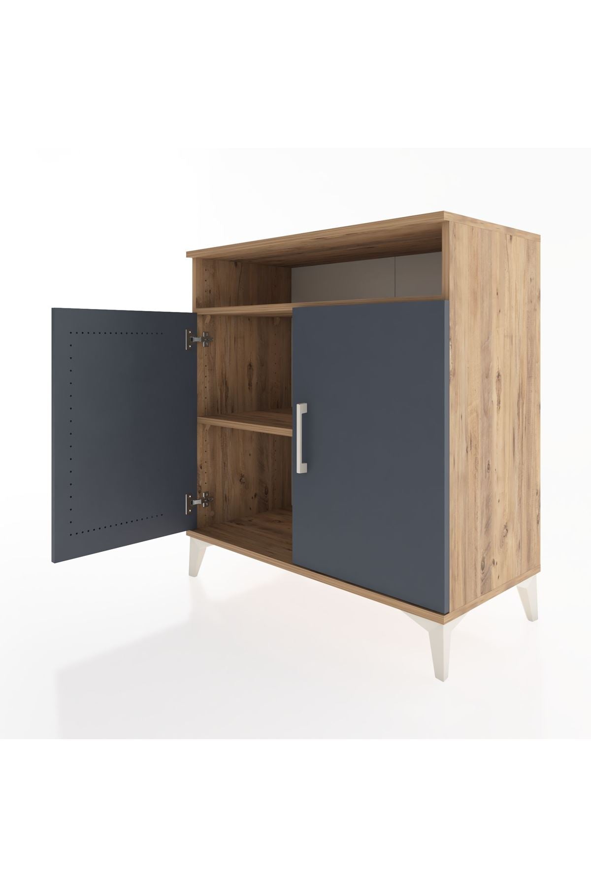 Hyperion Şifonyer 2 Raflı 2 Kapaklı 88x44x96 Çam-Antrasit