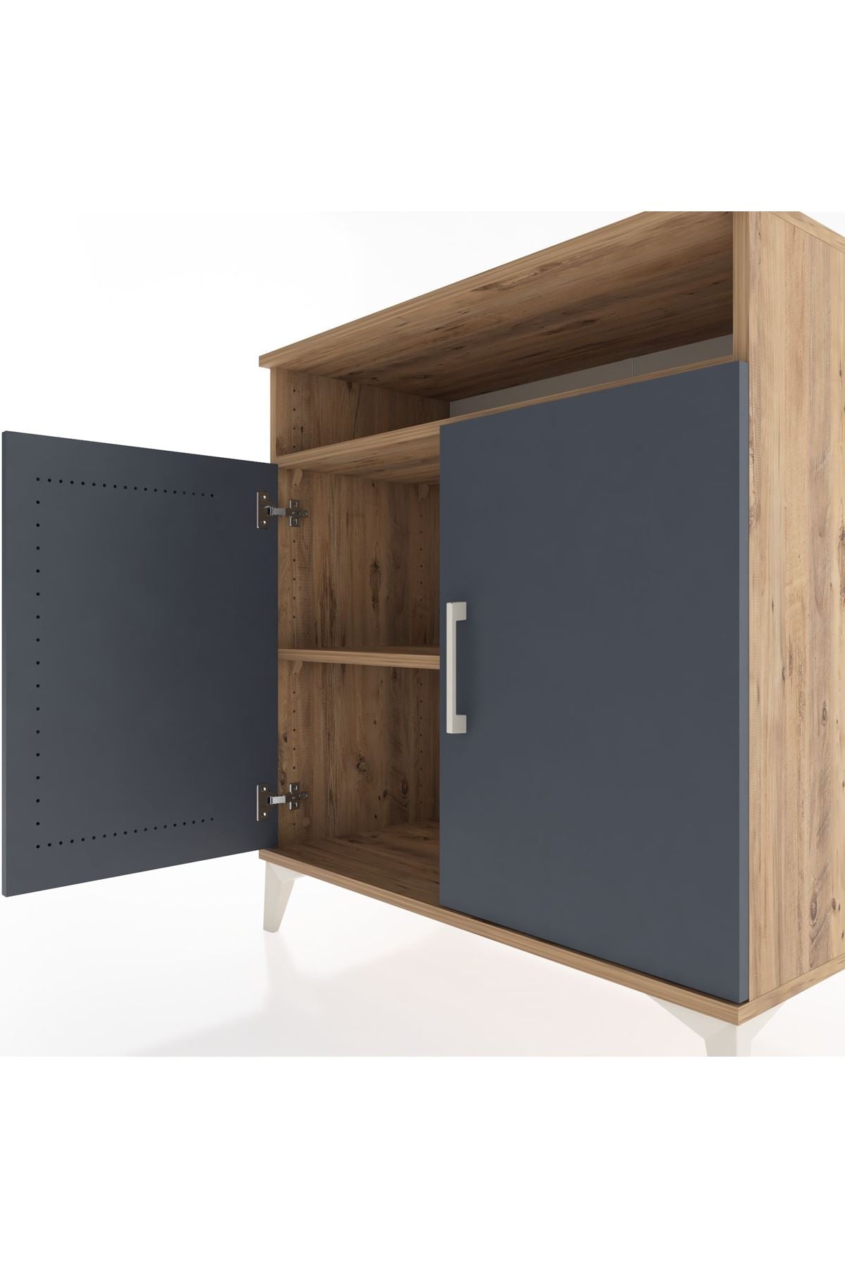 Hyperion Şifonyer 2 Raflı 2 Kapaklı 88x44x96 Çam-Antrasit