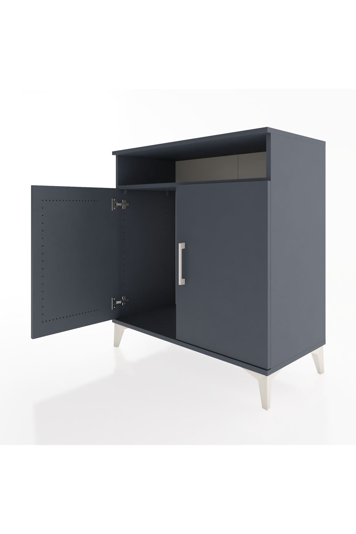 Hyperion Şifonyer Tek Raflı 2 Kapaklı 88x44x96 Antrasit-Antrasit