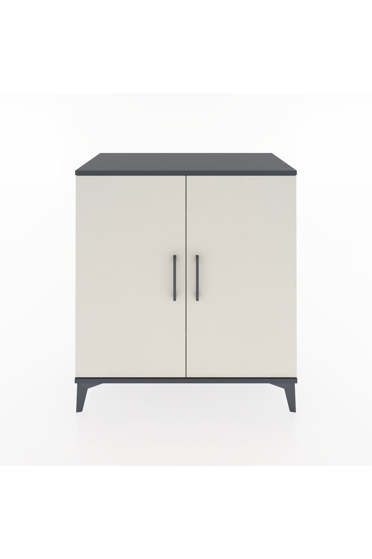 Hyperion Şifonyer 2 Raflı 2 Kapaklı 88x44x96 Antrasit-Aytaşı