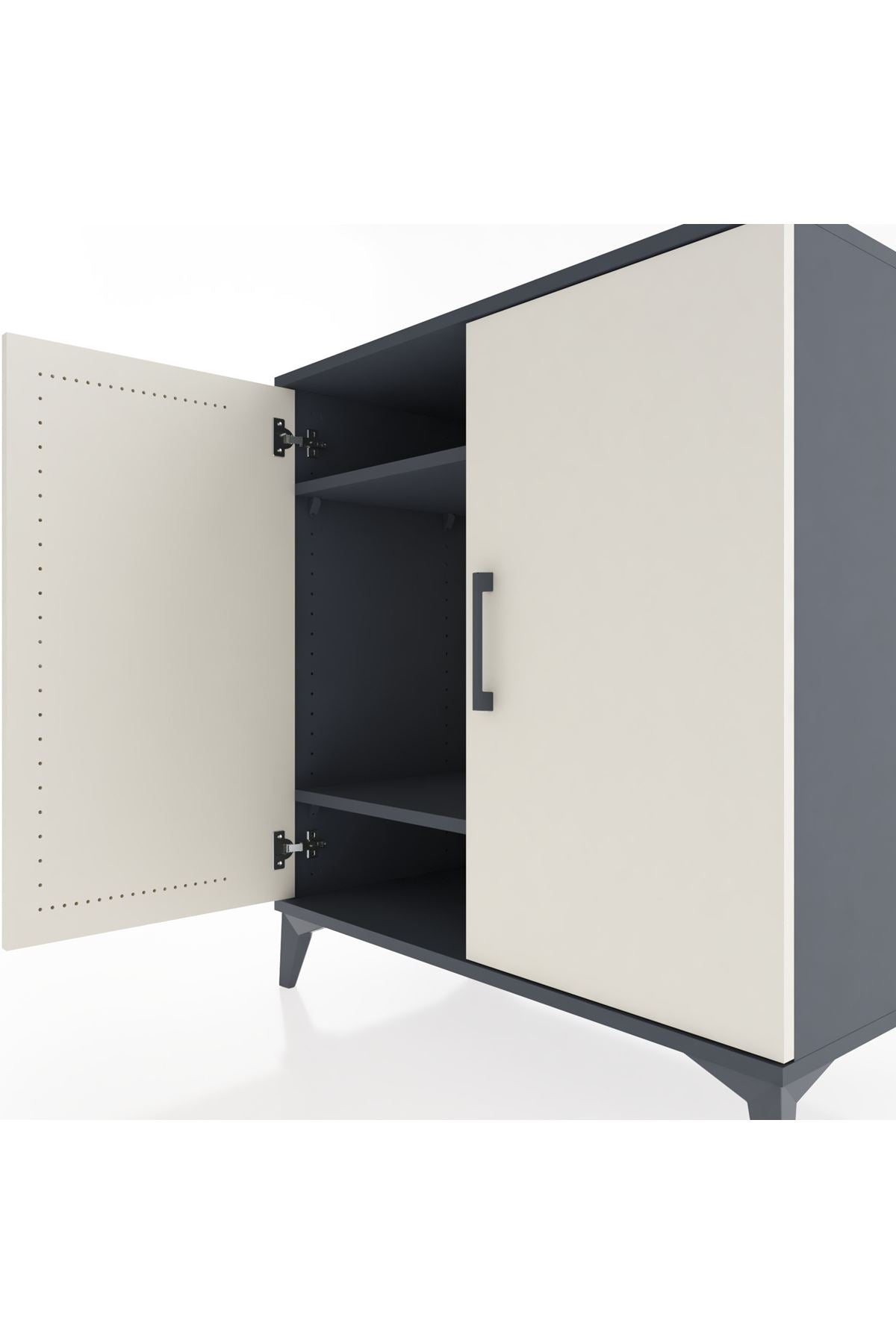 Hyperion Şifonyer 2 Raflı 2 Kapaklı 88x44x96 Antrasit-Aytaşı