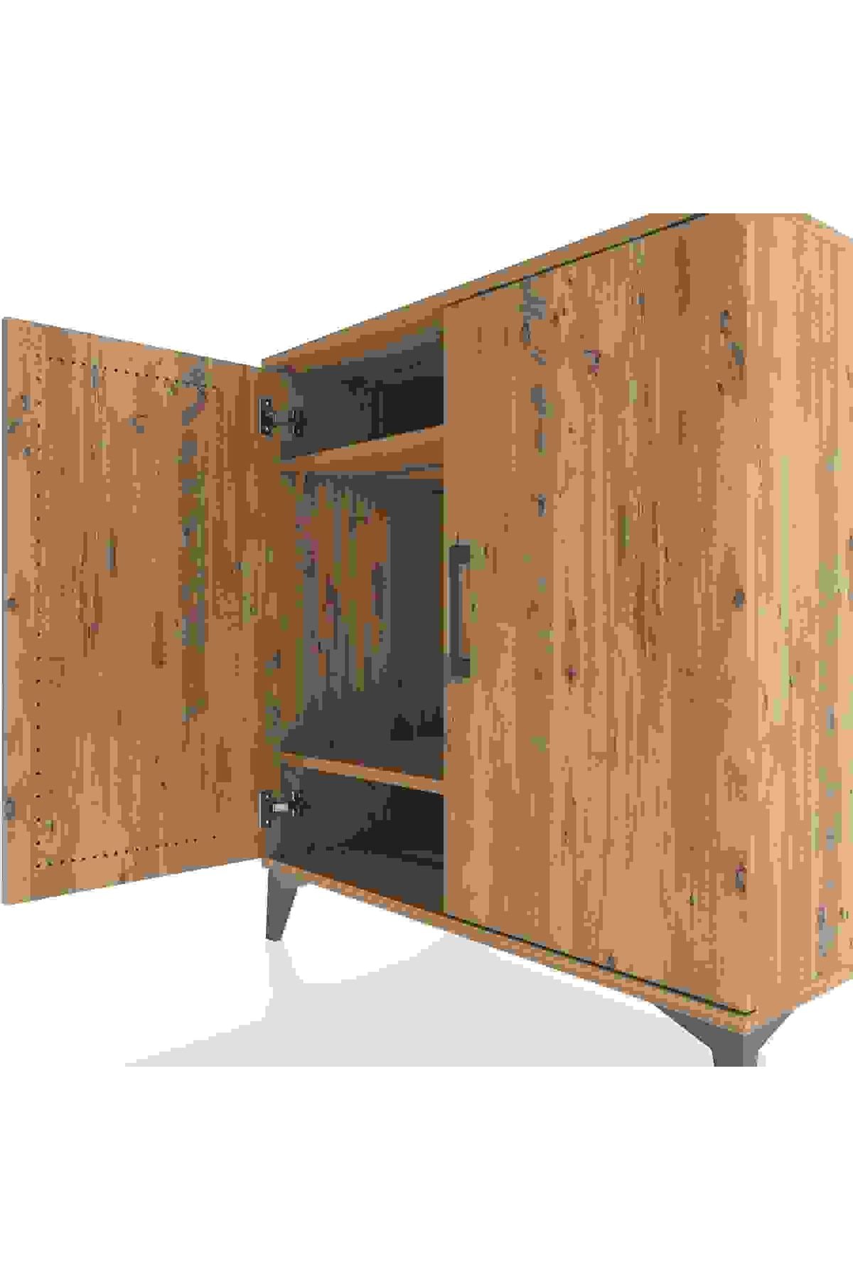 Hyperion Şifonyer 2 Raflı 2 Kapaklı 88x44x96 Çam-Çam