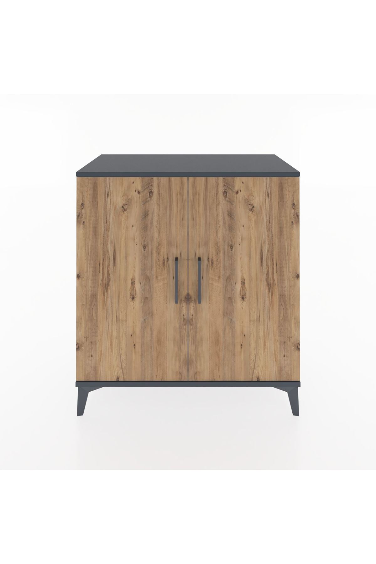 Hyperion Şifonyer 3 Raflı 2 Kapaklı 88x44x96 Antrasit-Çam