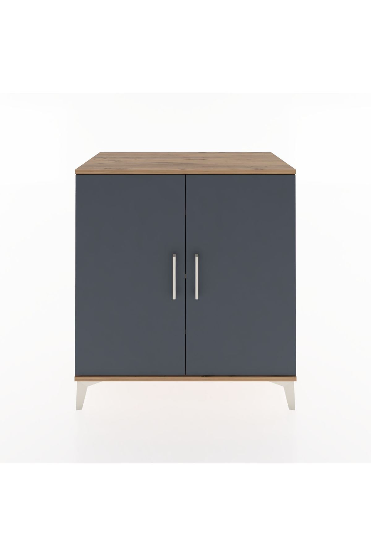 Hyperion Şifonyer 3 Raflı 2 Kapaklı 88x44x96 Çam-Antrasit