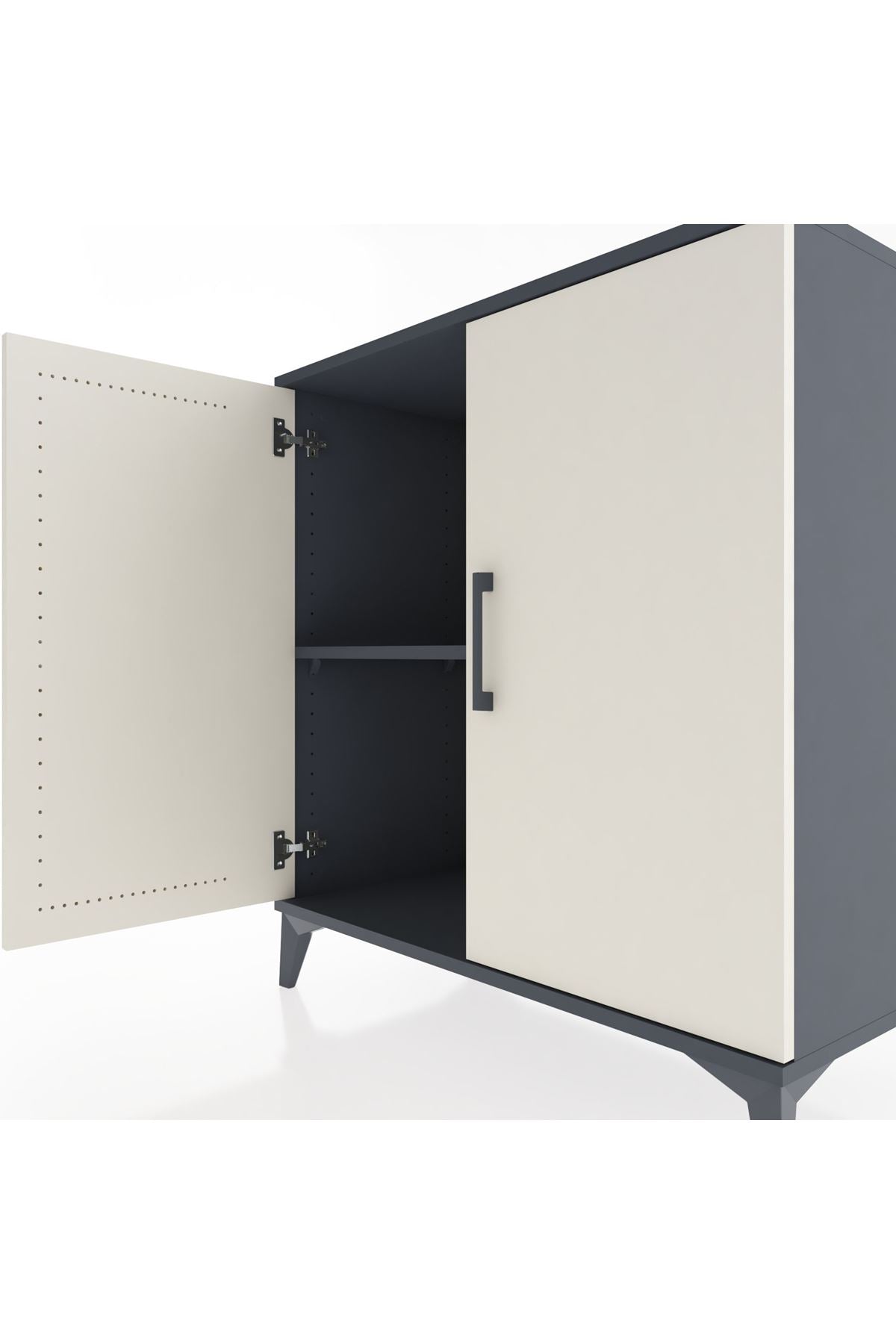 Hyperion Şifonyer Tek Raflı 2 Kapaklı 88x44x96 Antrasit-Aytaşı