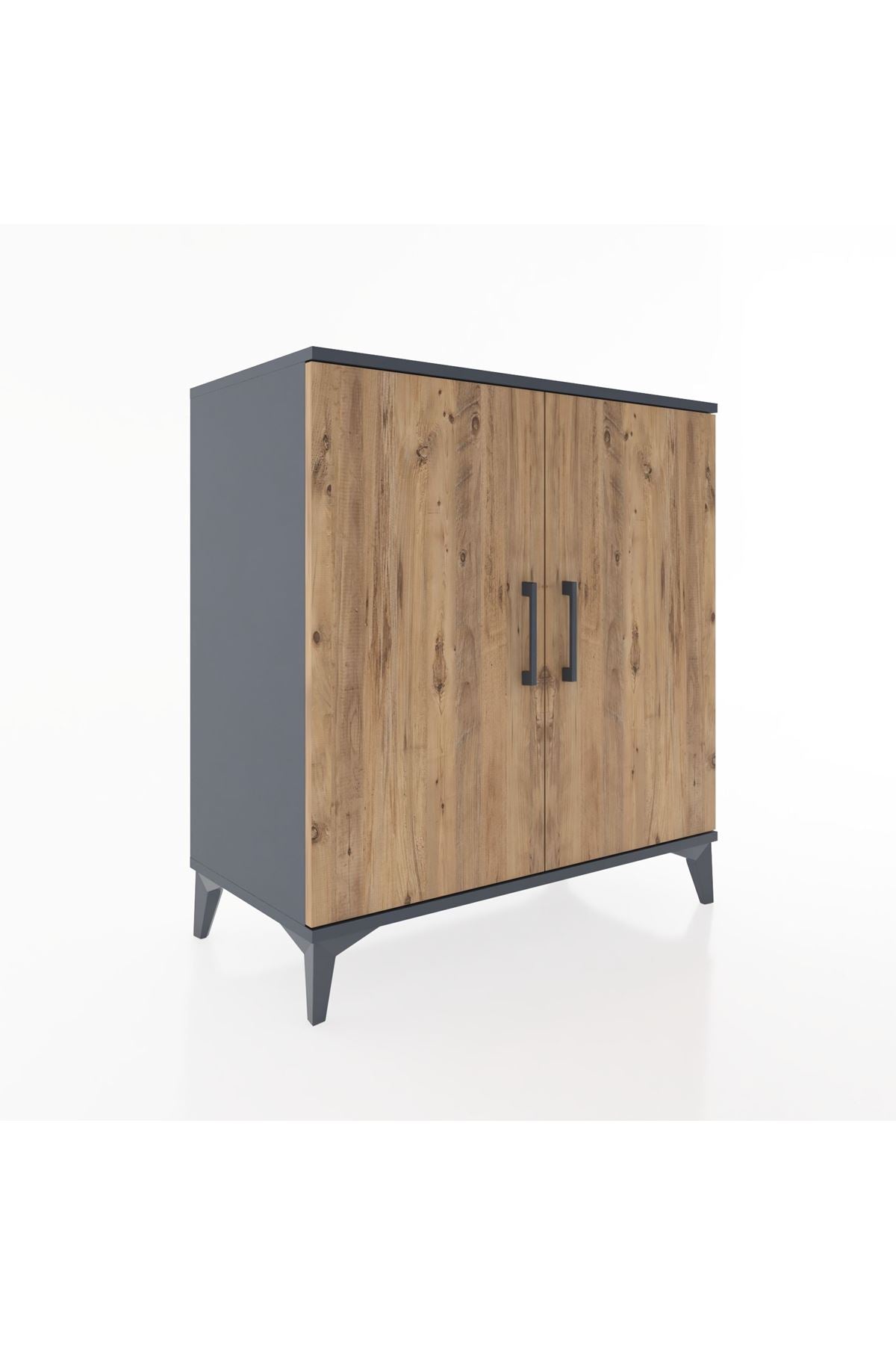 Hyperion Şifonyer Tek Raflı 2 Kapaklı 88x44x96 Antrasit-Çam