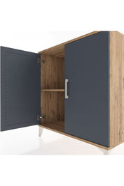 Hyperion Şifonyer Tek Raflı 2 Kapaklı 88x44x96 Çam-Antrasit
