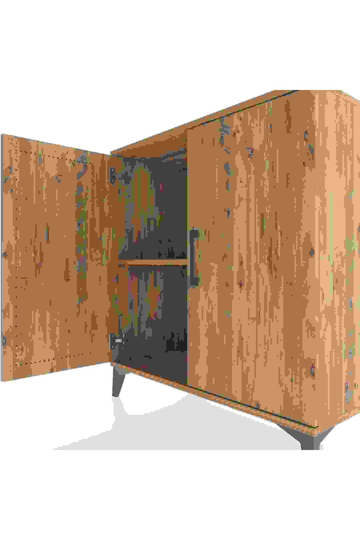 Hyperion Şifonyer Tek Raflı 2 Kapaklı 88x44x96 Çam-Çam