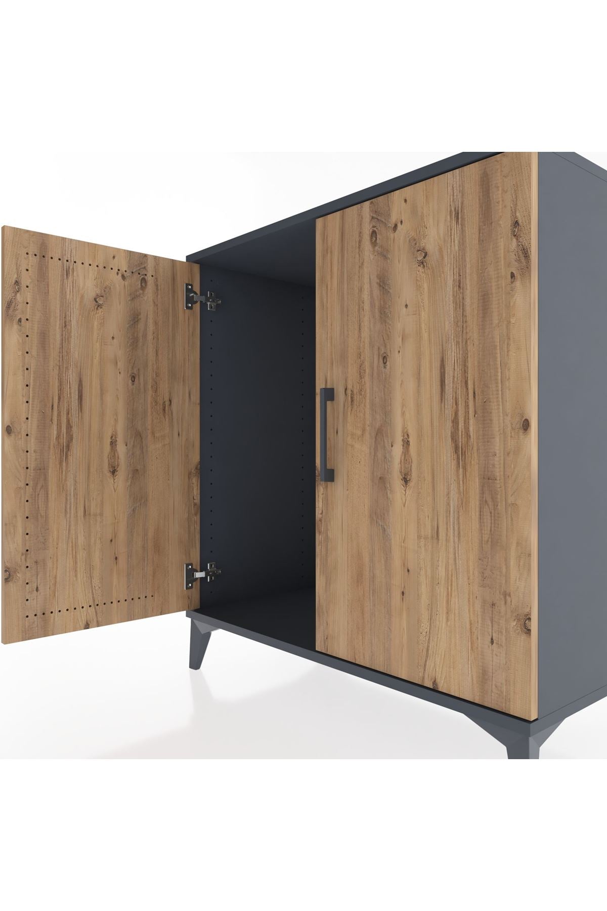 Hyperion Şifonyer 2 Kapaklı 88x44x96 Antrasit-Çam