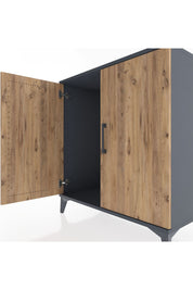 Hyperion Şifonyer 2 Kapaklı 88x44x96 Antrasit-Çam