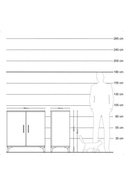 Hyperion Şifonyer 2 Kapaklı 88x44x96 Antrasit-Çam