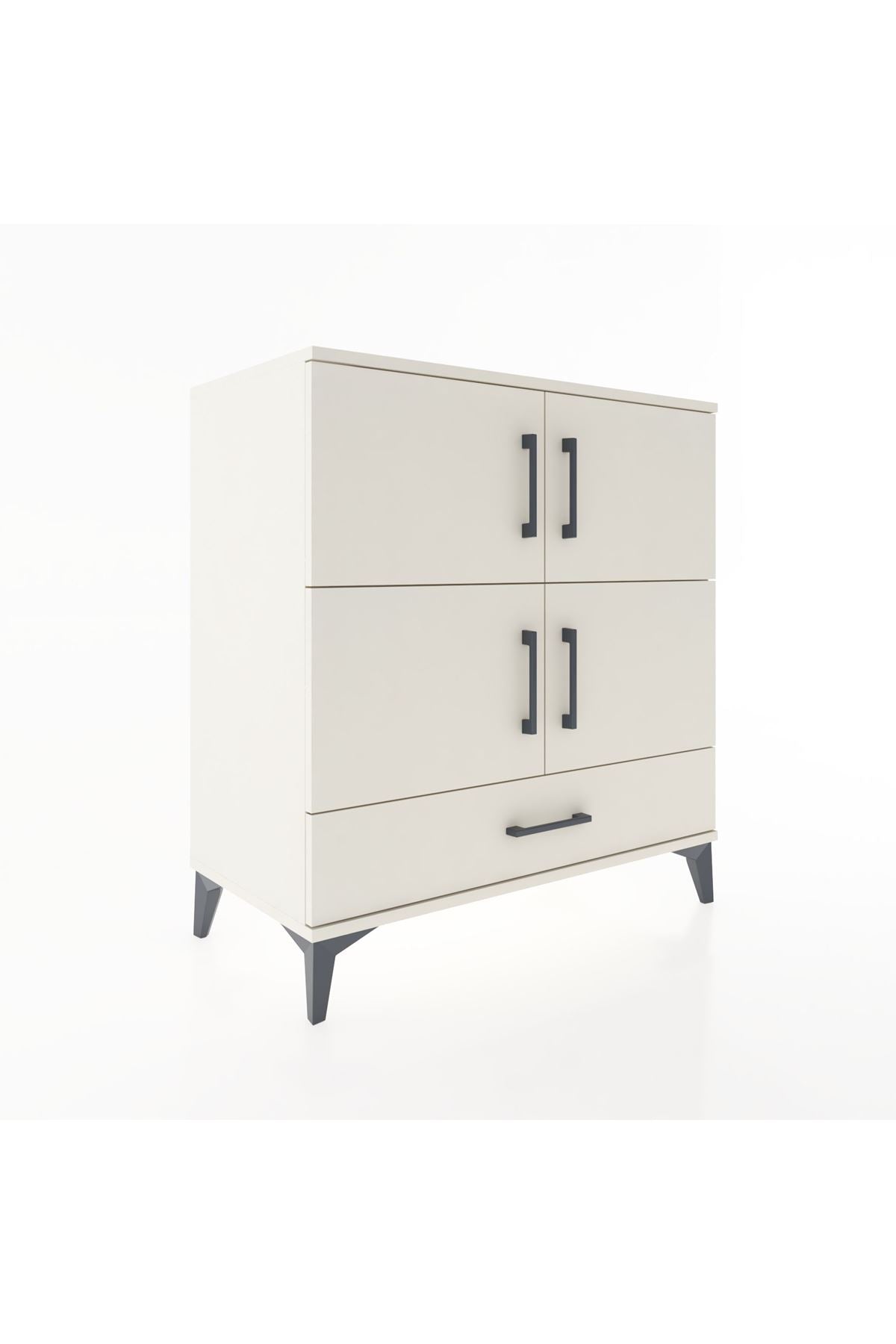 Hyperion Şifonyer 4 Raflı Tek Çekmeceli 4 Kapaklı 88x44x96 Aytaşı-Aytaşı