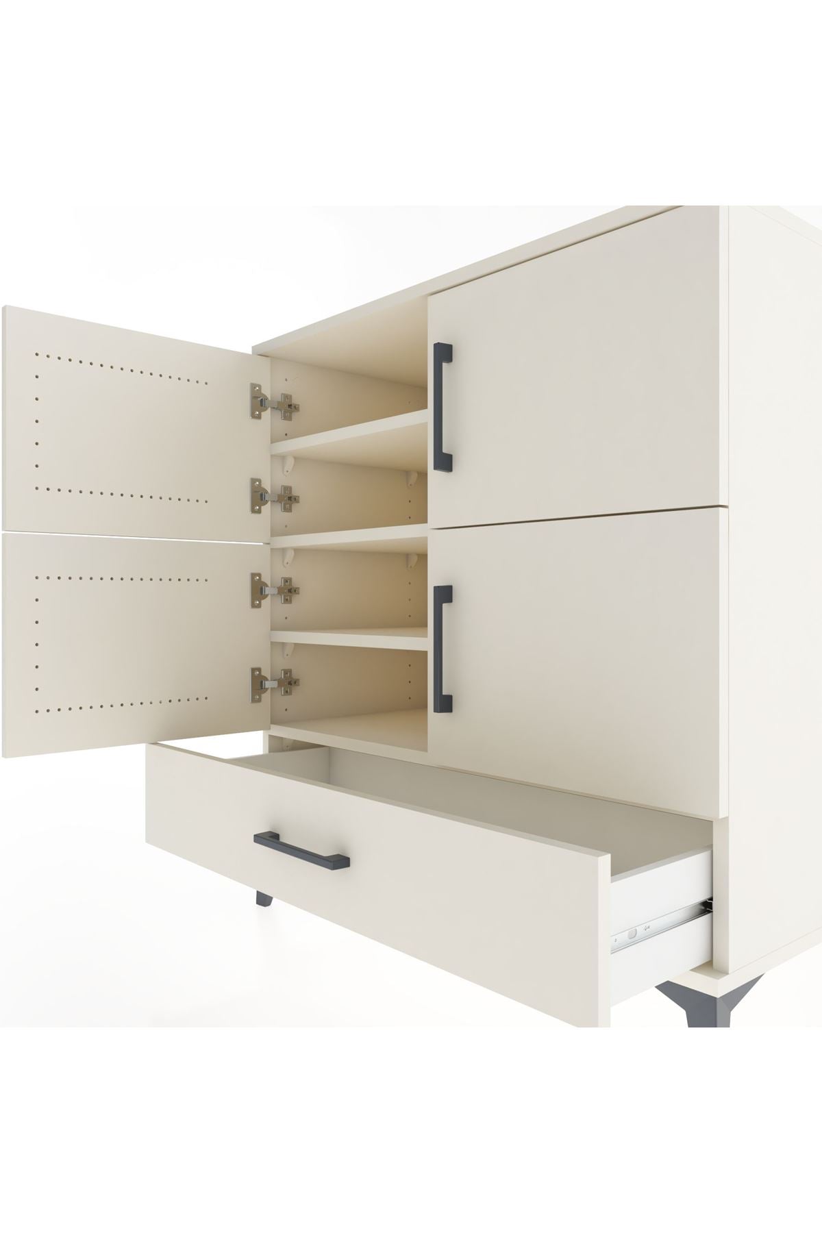 Hyperion Şifonyer 4 Raflı Tek Çekmeceli 4 Kapaklı 88x44x96 Aytaşı-Aytaşı