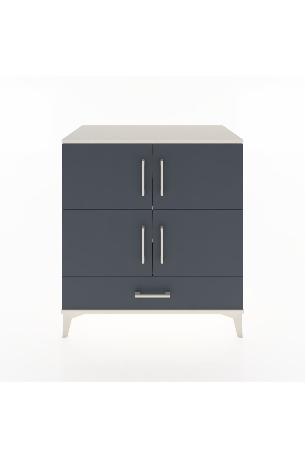 Hyperion Şifonyer 4 Raflı Tek Çekmeceli 4 Kapaklı 88x44x96 Aytaşı-Antrasit