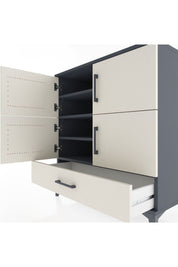 Hyperion Şifonyer 4 Raflı Tek Çekmeceli 4 Kapaklı 88x44x96 Antrasit-Aytaşı